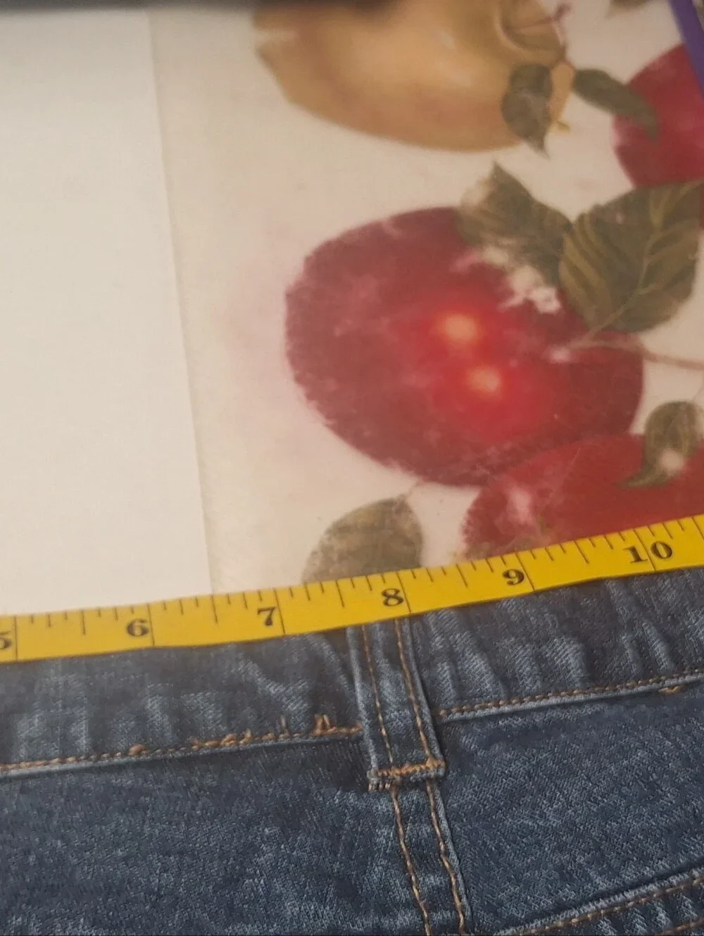 Old Navy Girls Blue Cropped Floral-Embroidered Capri Jeans Size 14 Big Girls